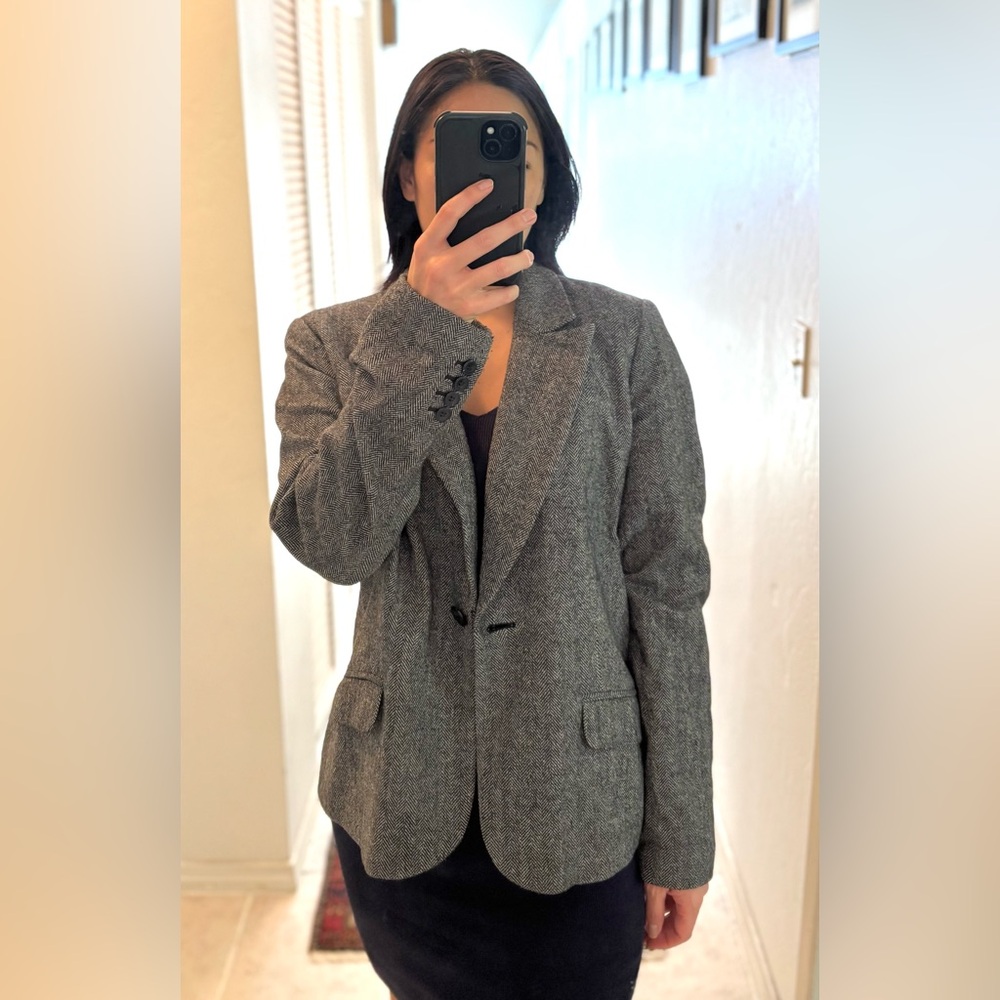 Context Gray Wool-Blend Blazer Timeless Tailored … - image 1